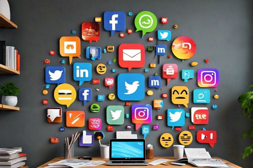 Collection of icons representing different social media platforms Collection of icons representing different social media platforms