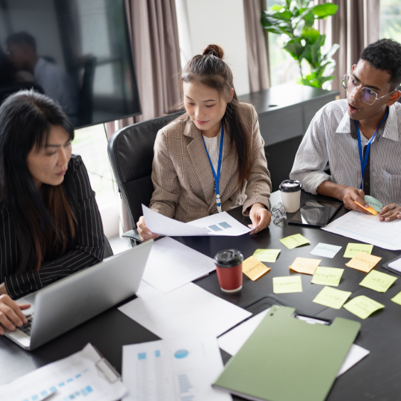 Business expert creating growth roadmap